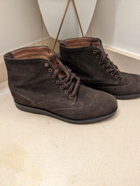 Brown suede brogue boots