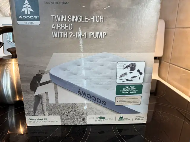 Woods Twin Single-High Airbed in Fishing, Camping & Outdoors in Winnipeg - Image 2