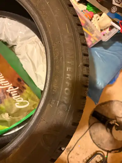 Approx 5000km of use. Excellent tread remaining. Vehicle sold will not fit new vehicle. 4 tires sold...