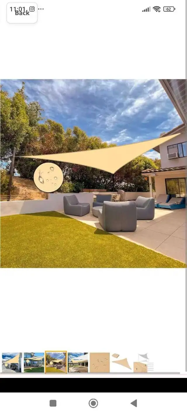 Jneaicn Shade Sail Waterproof Outdoor UV Sun Shade Sail Triangle63611958856707124
