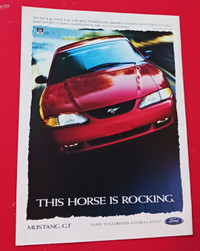 COOL RETRO AD 1997 FORD MUSTANG GT  - AFFICHE AUTO