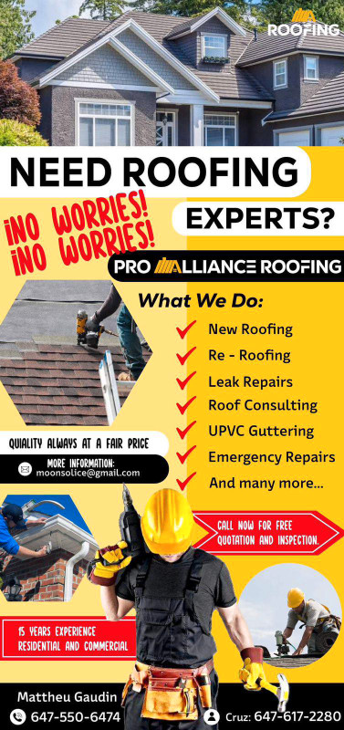 Quality Repairs Starting at 175$ in Roofing in City of Toronto