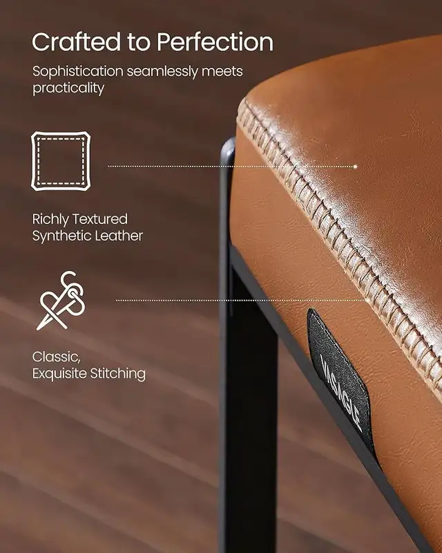 Kitchen Counter Stool, Synthetic Leather with Stitching, Mid-Cen in Chairs & Recliners in Markham / York Region - Image 6