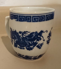 Chinese Porcelain Blue & White China Dragon Coffee/ Tea Cup