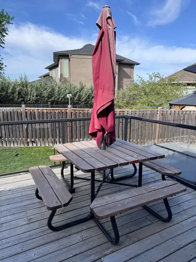 Picnic Table and Umbrella, View more