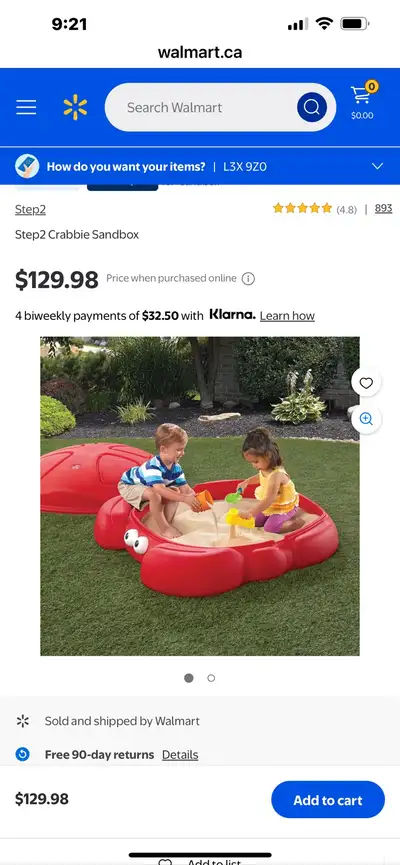 This used Step2 Crabbie Sandbox is ready for some summer fun, featuring a cute crab design and a lid...