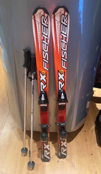 120 cm Fischer youth skis, boots and poles