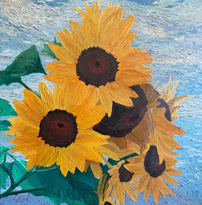 Original Oil Painting: Sunflowers, View more