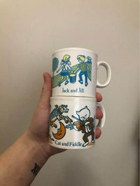 Staffordshire nursery rhyme mugs 