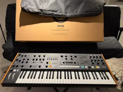 Moog Muse - Analog 8-Voice Polyphonic Synthesizer + Cover, View more