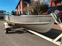 12-foot Thornes aluminum boat and 6 HP motors for sale