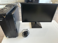 Acer computer and keyboard, LG monitor,  Lenovo mouse