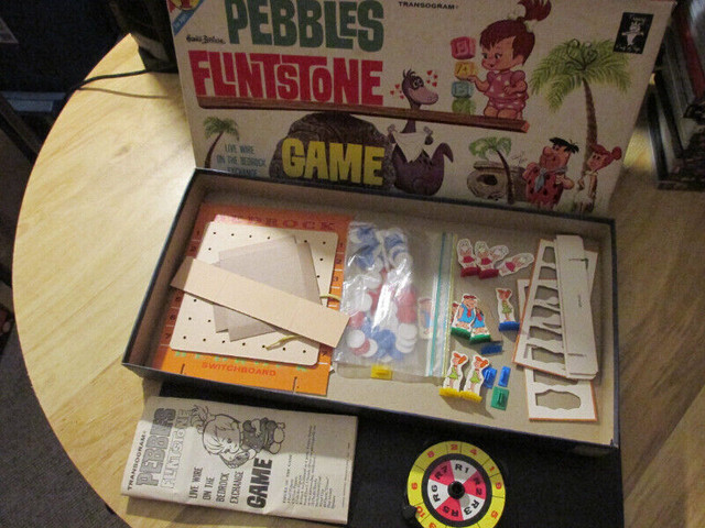THE FLINTSTONES Pebbles Board Game Vintage Hanna Barbera Dinos in Toys & Games in Hamilton