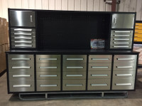 Stainless Tool Storage Workbench 10' w/ 30 Drawers & 2 Cabinets