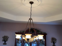 Light chandelier and matching wall scones