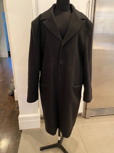 Dark charcoal wool blend coat Issac Mizrahi size 42-44., View more