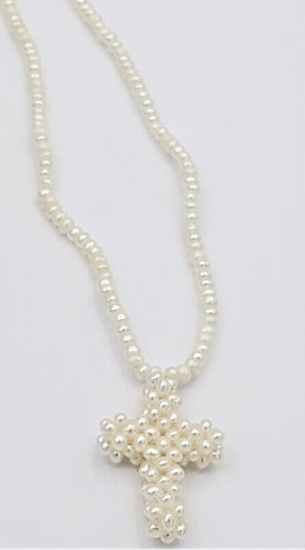 Art4u2enjoy (J) Genuine Freshwater Pearl Cross w/a 995.00$ in Jewellery & Watches in Pembroke - Image 2