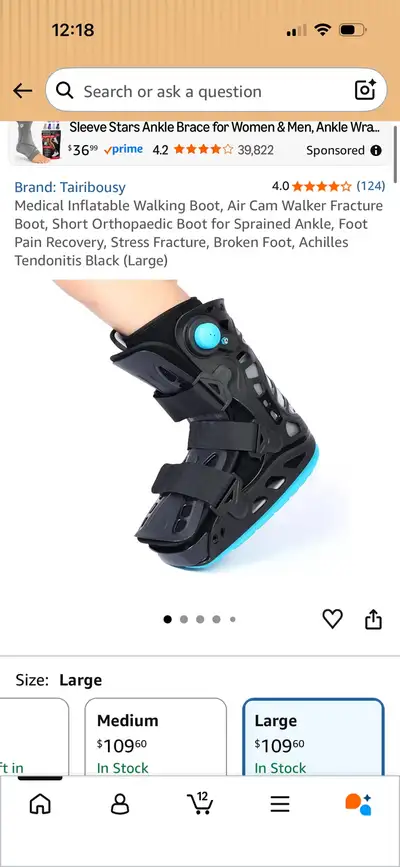 Medical Inflatable Walking Boot Large, View more