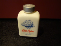 Vintage Old Spice after shave talcum bottle and product