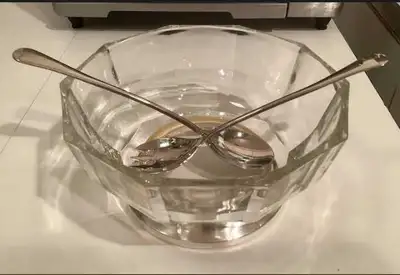 Glass Serving Bowl with Utensils, View more