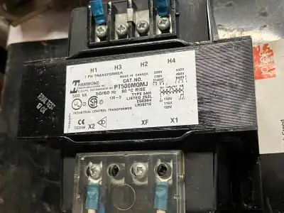 Hammond control tranformer .5 Kva. 480/240-120V part #PT500MQMJ Used in good condition, $60 Marcus 6...