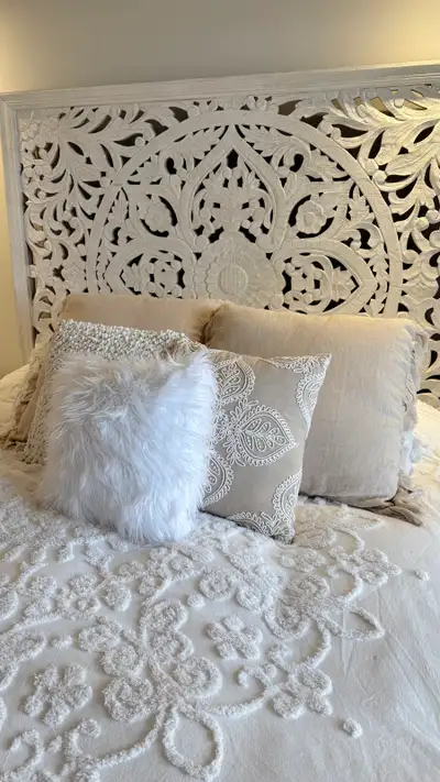 Two XL Taupe Linen Decorative Pillows, View more