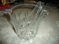 **CRYSTAL ICE BUCKET WITH TONGS**