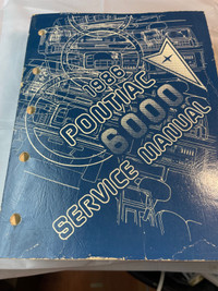 VINTAGE 1986 PONTIAC 6000 SERVICE MANUAL #M01476