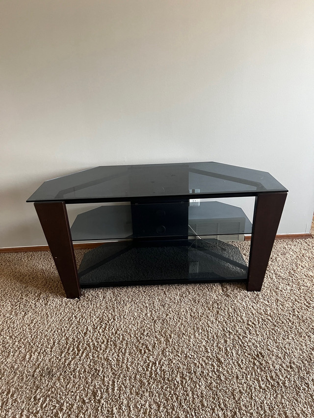 Glass TV stand - 46” Wide - $150 OBO in TV Tables & Entertainment Units in Calgary