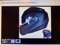 854 - NEW $140 (M) Matte Black Motorcycle Helmet