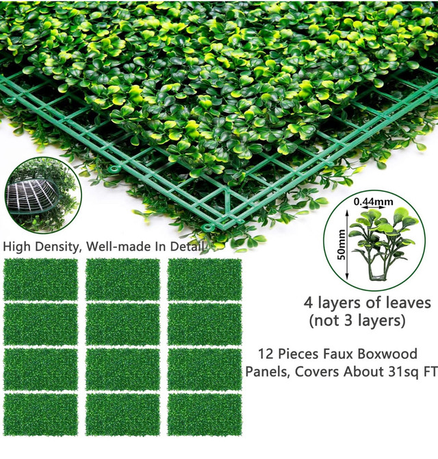 12 Pcs Grass Wall Panels, Boxwood Panels- 16"x24" Boxwood Hedge in Holiday, Event & Seasonal in London - Image 4