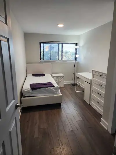 One Room for rent Single bedroom with shared washroom available. Bedroom is quite spacious and furni...