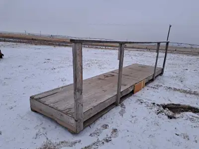 Well used wood Work Platform for on skidsteer, zoom boom, tractor etc Handy for your upcoming buildi...