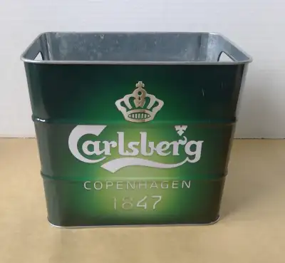"Carlsberg Copenhagen 1847" Galvanized Ice Bucket with Handles, View more
