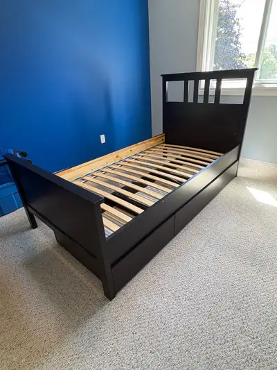 Hemnes 3-piece twin bedroom suite in black-brown, View more