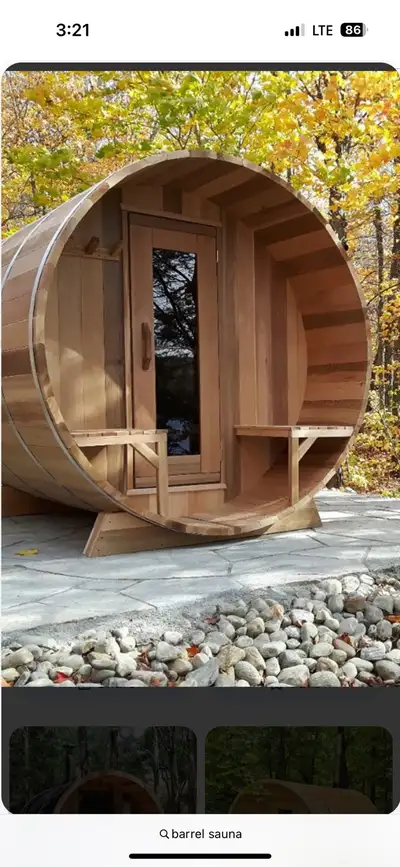 Looking for a barrel sauna . Message me with what you have .