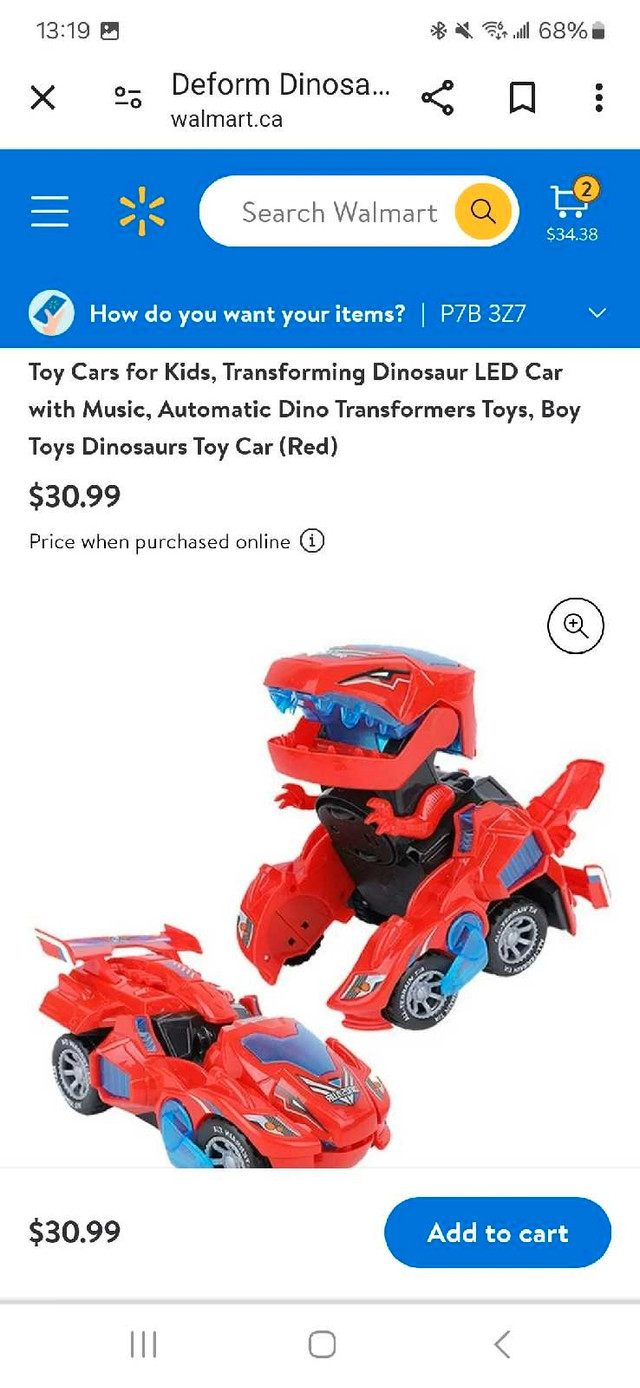 Transformer Dino car in Toys & Games in Thunder Bay - Image 3