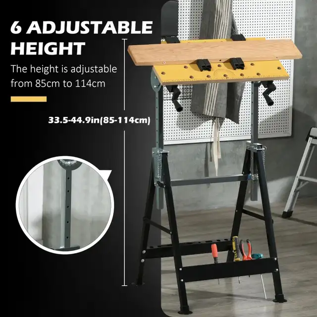 Portable Work Bench, Workshop Tool Stand with 6-Level Height in Tool Storage & Benches in Markham / York Region - Image 5