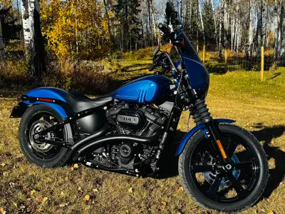 I have a 2024 Harley Davidson Street Bob in the Blue Burst colour for sale. It’s the 114 Milwaukee m...