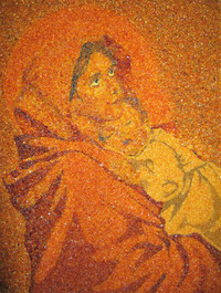 Virgin Mary & Baby Jesus BALTIC AMBER Christian Madonna Artwork