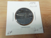 1891 Canada one cent LLLD VF coin!!!