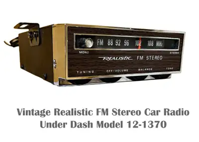 Vintage Realistic Model 12-1370 FM Stereo Car Radio for Sale. Custom manufactured in Japan exclusive...