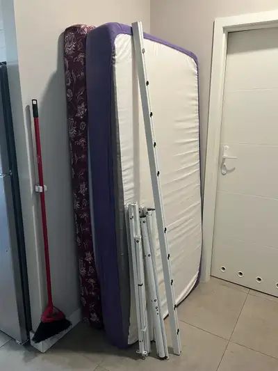 Twin bed frame, mattress optional, View more