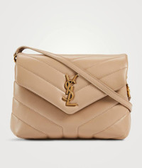 YSL SAINT LAURENT LOULOU TOY STRAP BAG IN QUILTED "Y" LEATHERPl