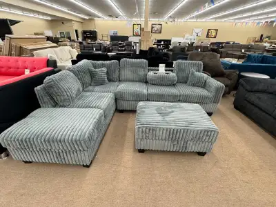 L Shaped Sectional Sofa with Corduroy Material on Sale , View more