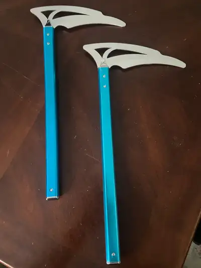 Matching pair of vintage Century technical ice climbing tools., View more