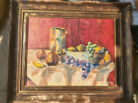 Modernist Mexican oil still life signed maya listed artist 