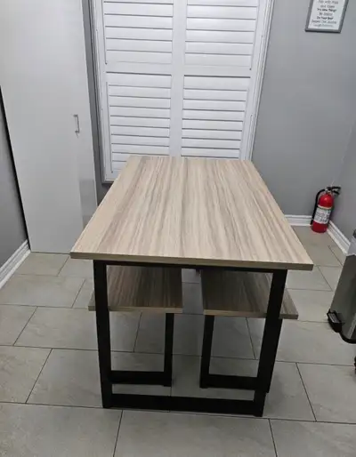 Industrial Style Wood and Metal Kitchen Table, View more
