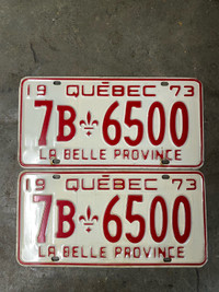 Paire de plaques Québec 1973
