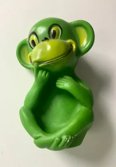 Vintage 1950 Delagar Green Monkey Toy 6" USA Toy Very Rare Hard, View more